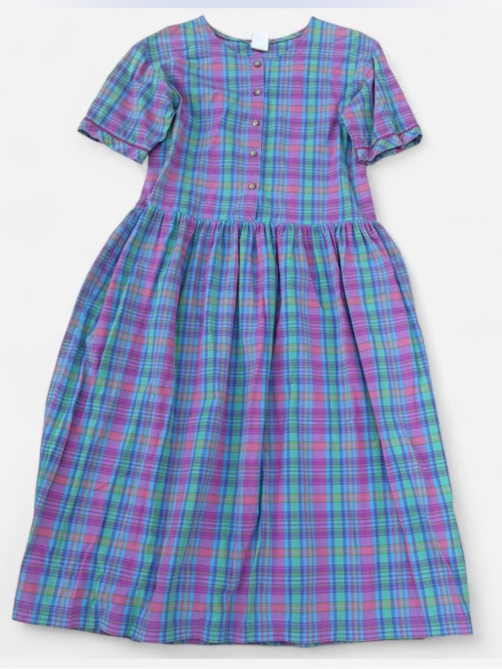 Vintage Hanna Andersson Plaid Midi Dress, Cottagecore Picnic Coquette 90s Style